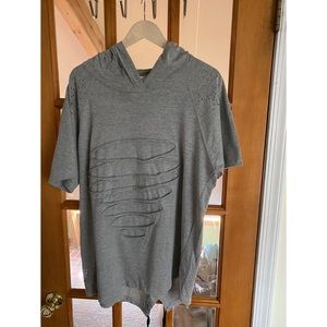 Mens Tattered Style Hooded Tee